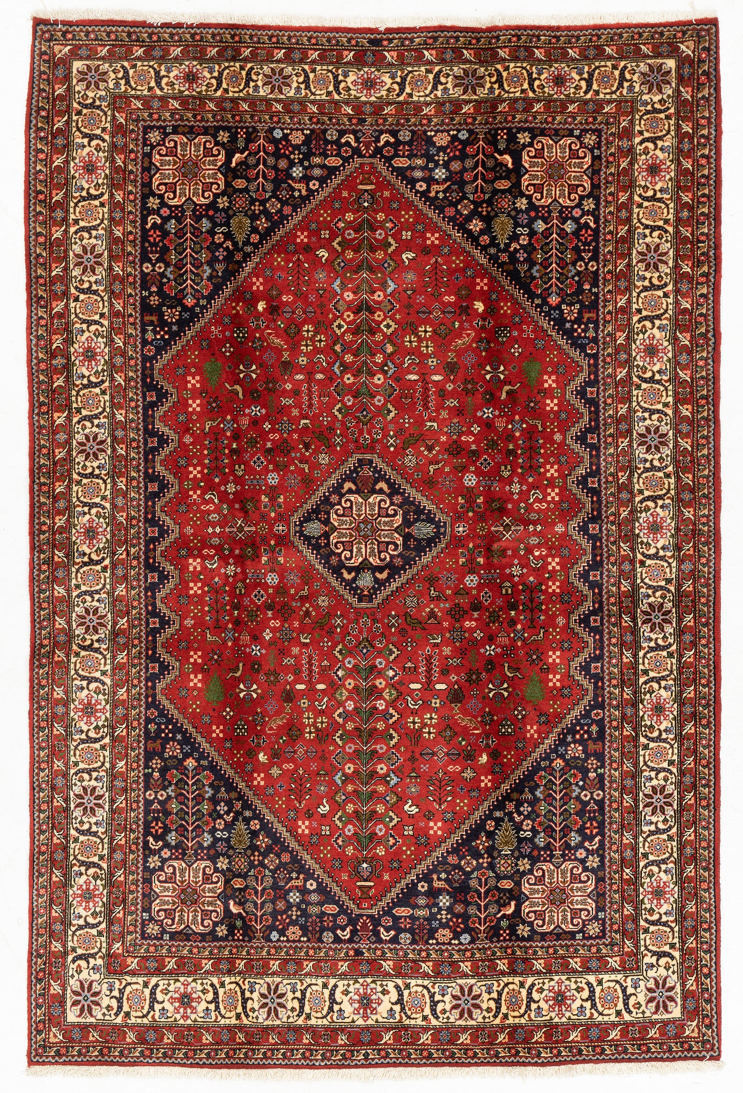 Abadeh handmade carpet from Persia, with extra close density. Size 161 x 238 cm. Mint condition!