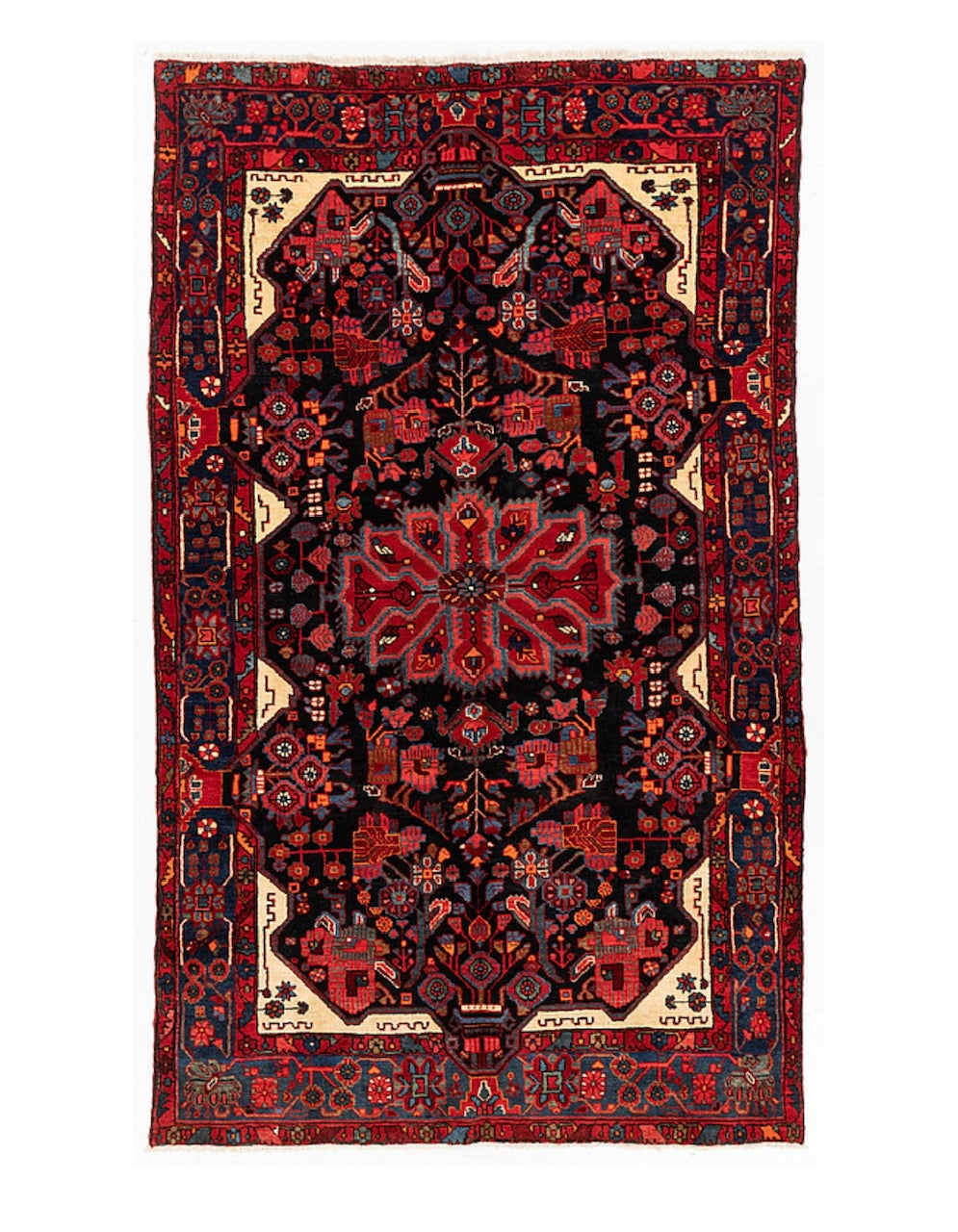 Nahavand Persian handmade carpet with a wounderful color setting, in mint condition, size 148 x 198 cm!
