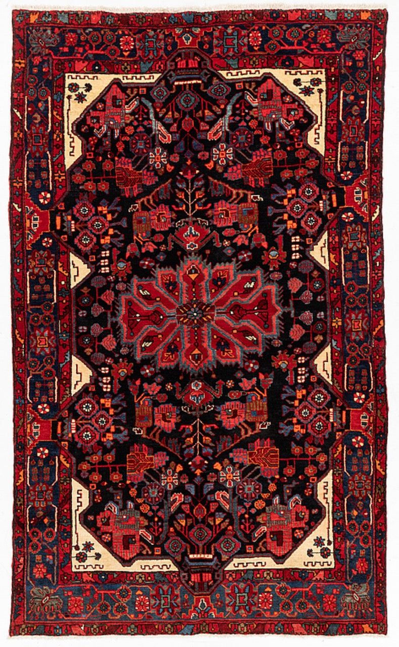 Nahavand Persian handmade carpet with a wounderful color setting, in mint condition, size 148 x 198 cm!